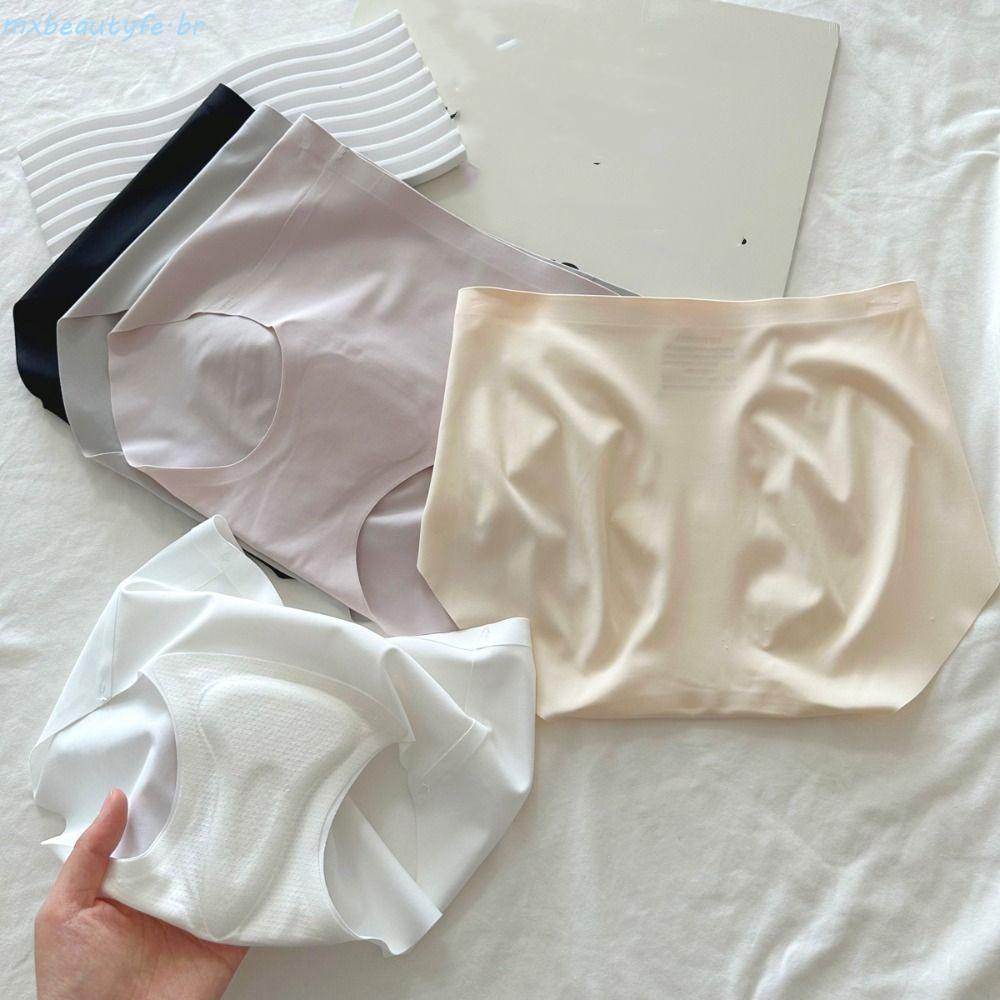 MXBEAUTYFE Roupa Íntima Invisível Fitness , Cuecas Anti-Constrangimento De Cintura Média , Seda Gelada