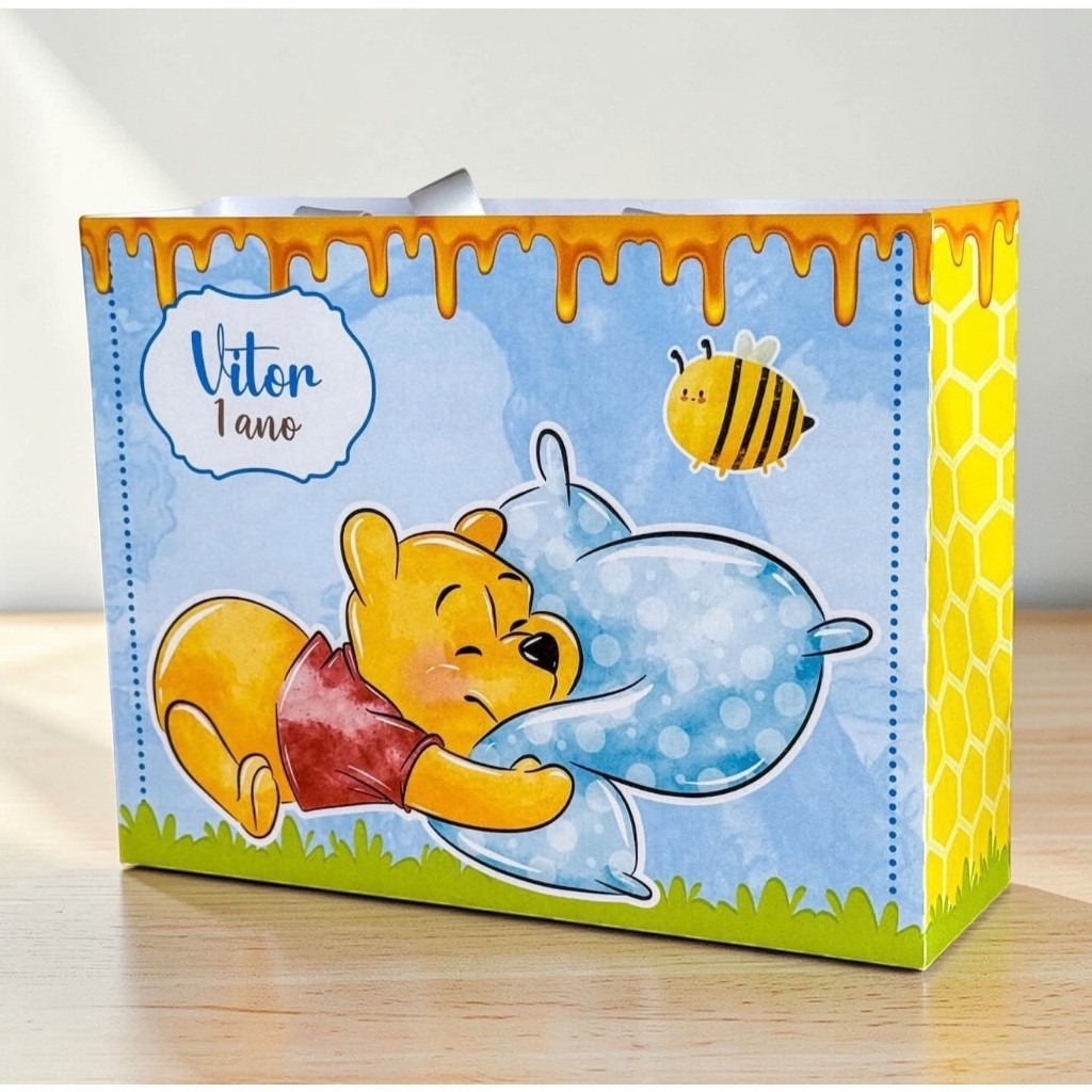 Sacolinhas Personalizadas (G) Ursinho Pooh Aquarela lembrancinhas / mimos / personalizado