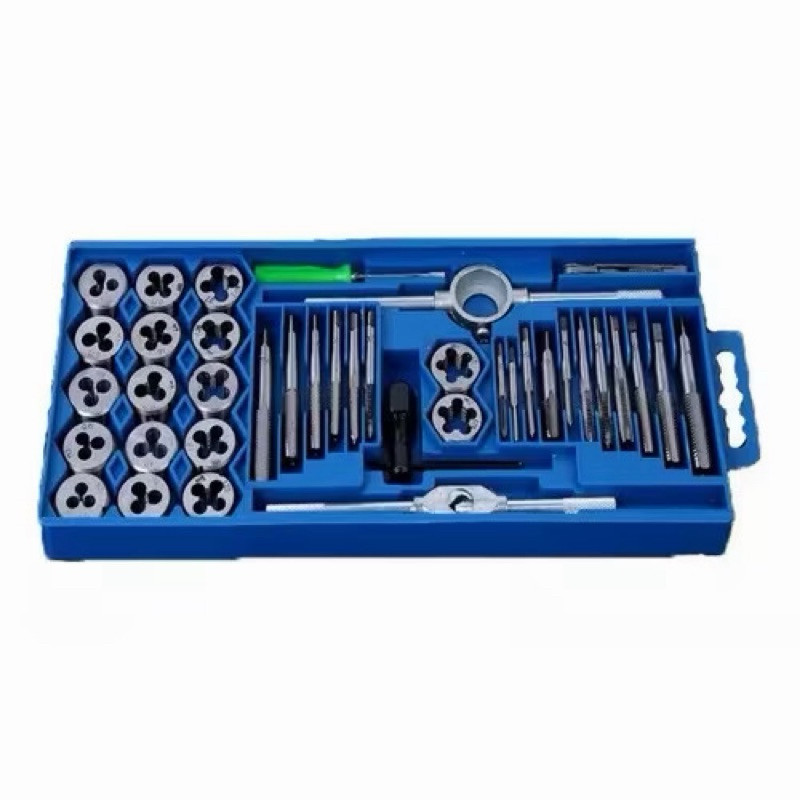 Jogo de Macho e Cossinete Tarraxa Kit Rosqueador Manual Completo para Roscas