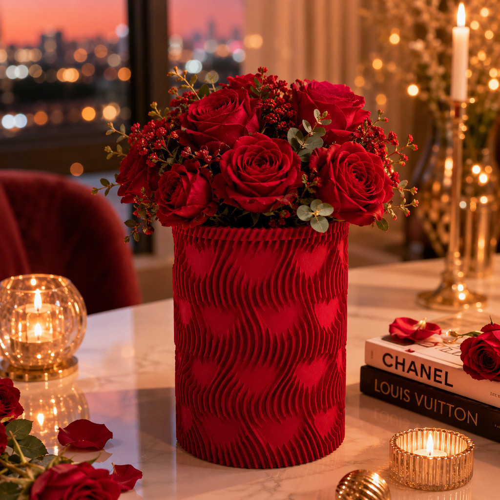 Vaso Decorativo Moderno Vermelho Premium Luxo para Sala Aparador Mesa Centro Decoração Elegante