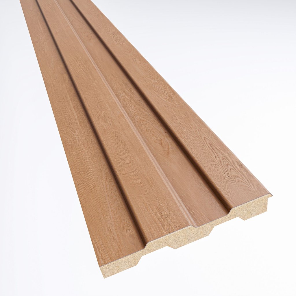 Painel Ripado em Placa 10,5x270cm (0,28m²) MDF Marrom/Turim Moldufama Turim