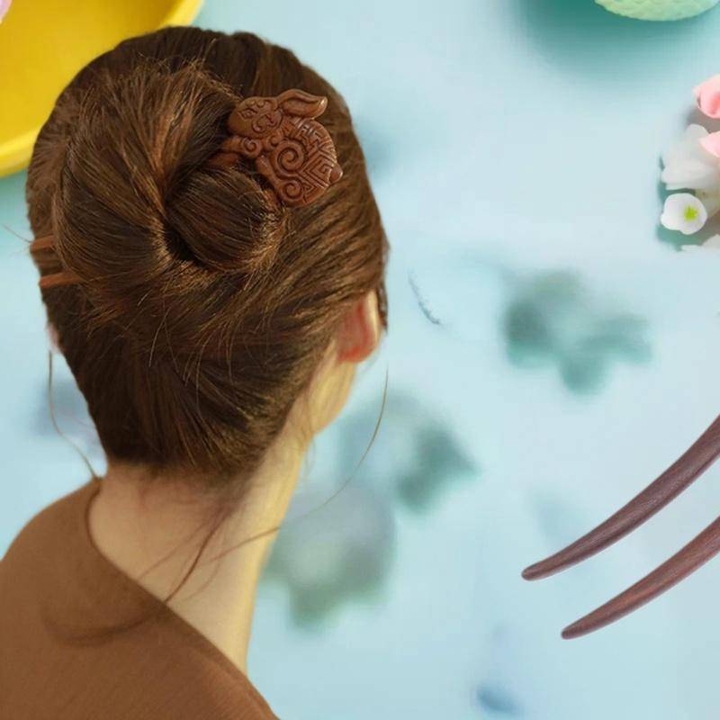 [Dhiint] Cabelo De Madeira Sti Em Forma De U Garfo De Gato Borboleta Estilo Chinês Moda Hairpin Headwear Menina Acessóri