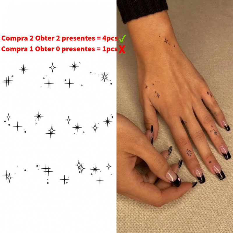 Tatuagem Temporária Little Star, Dura Até 15 Dias, Nova Tecnologia Mágica, Adesivo Semi-Permanente à Prova d'Água, Tatua