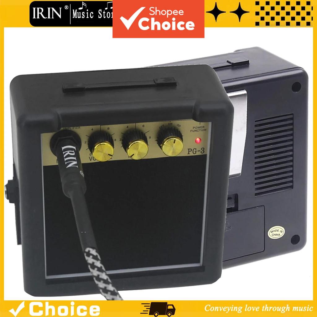 Amplificador de guitarra mini PG-3, alto-falante portátil para guitarra acústica e elétrica, cor preta, com clipe de