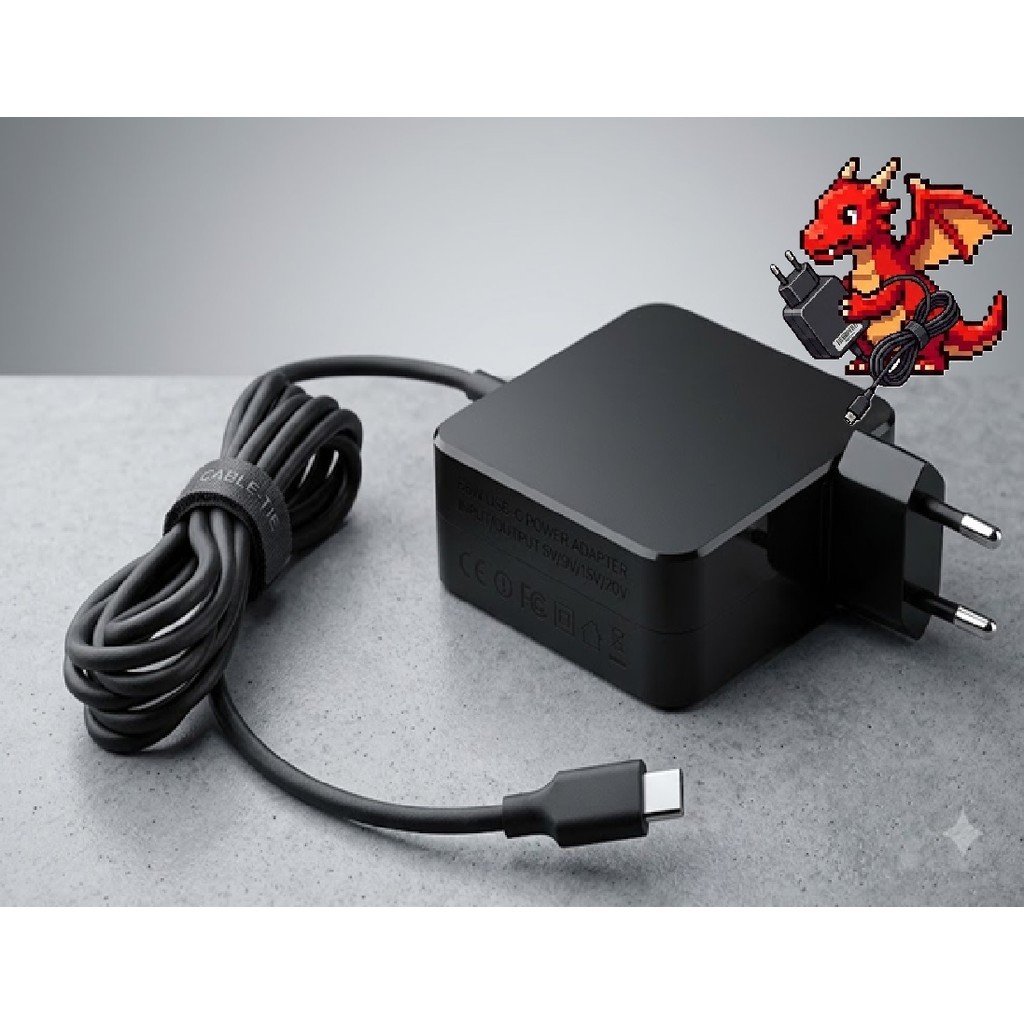 Carregador Turbo 65W Tipo-C Universal para Notebook, MacBook e Celular