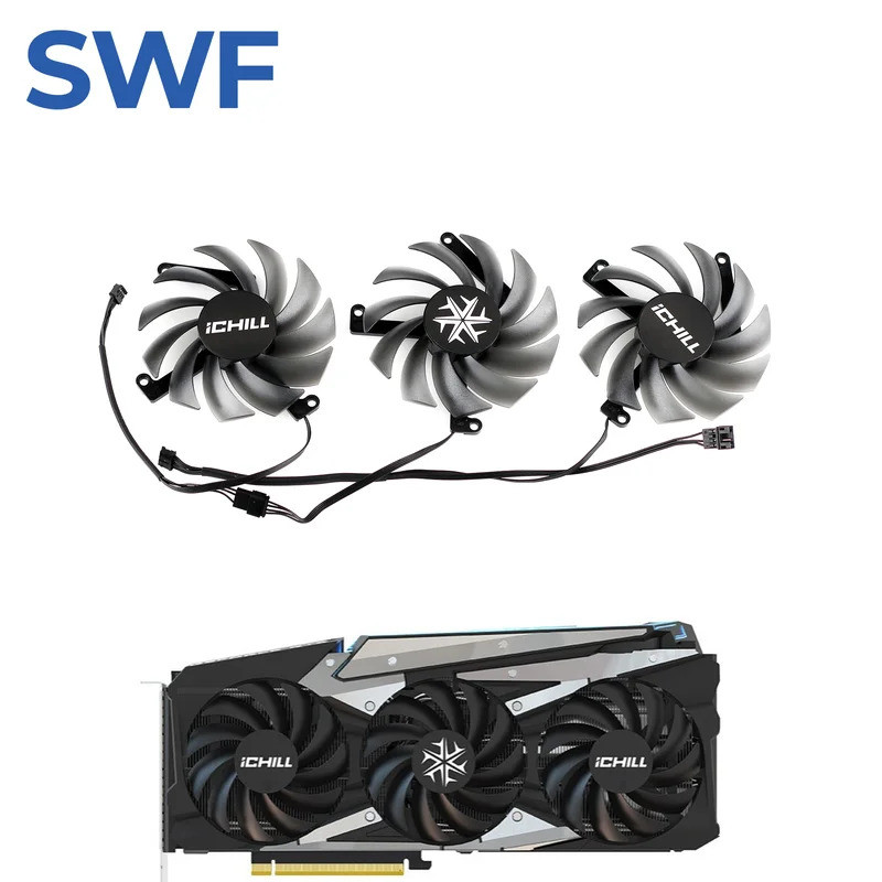 - 85mm CF-12915S RTX 3080 Substituição Do Ventilador De Refrigeração Para INNO3D 3070 3080 Ti 3090 ICHILL X4 OC Refriger