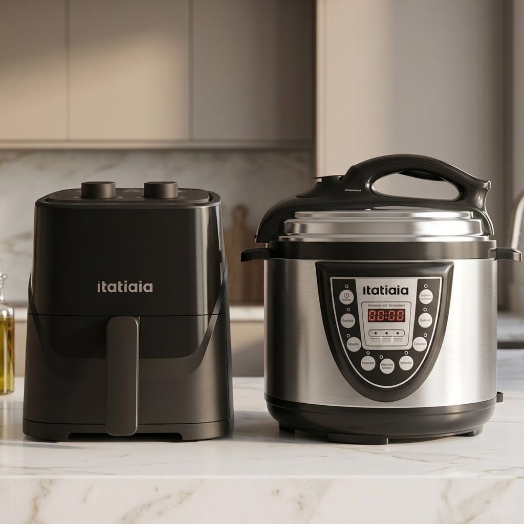 Kit Fritadeira AirFryer 3,5L + Panela de Pressão Elétrica Digital 5L Itatiaia 127V