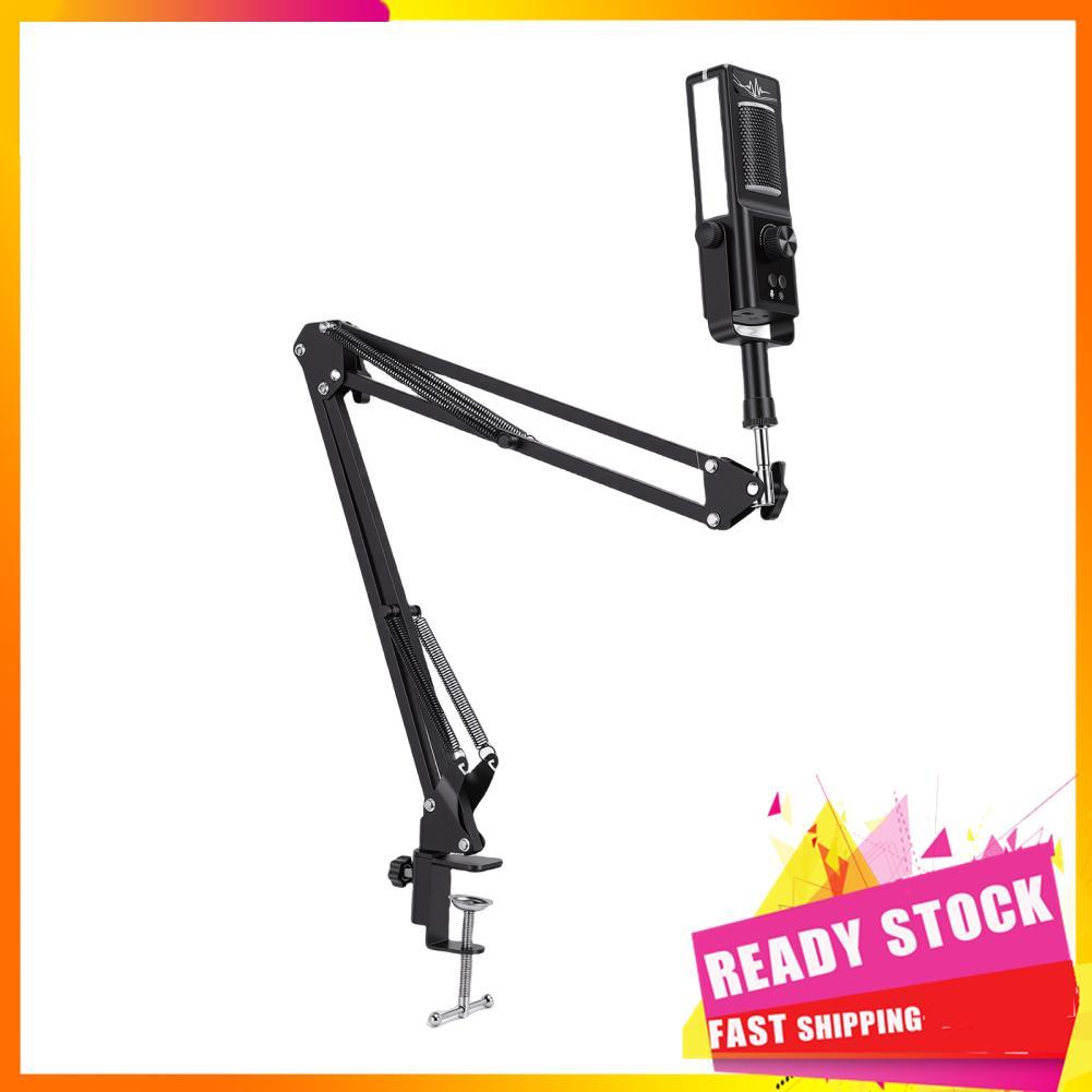 gfgfgfgg Kit de microfone para podcast Microfone condensador USB com suporte de braço de lança Iluminação RGB
