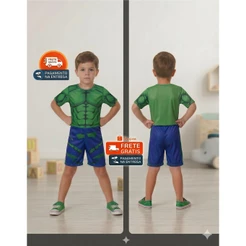 Fantasia Infantil Hulk Kids Confortavel Premium