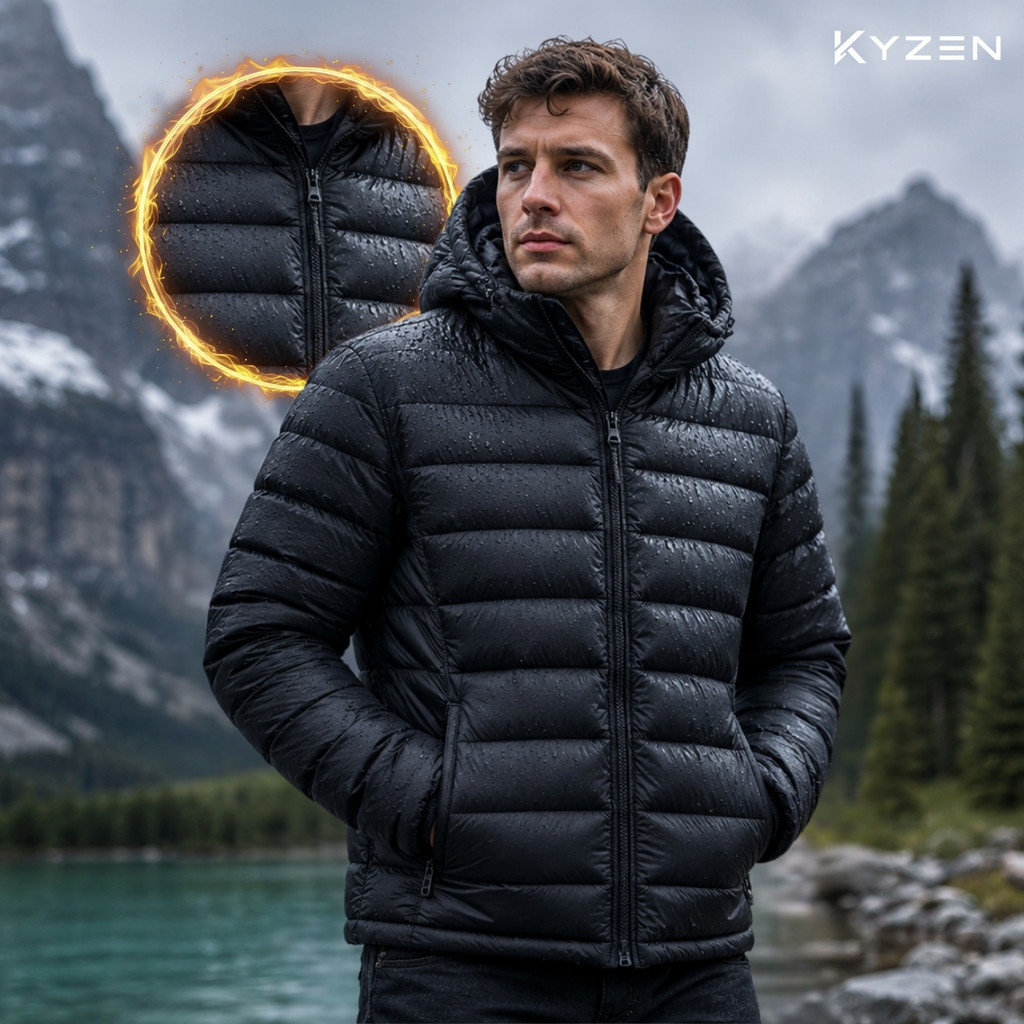 Jaqueta Puffer Masculina Bobojaco Bomber Blusa de Frio Inverno Neve Com Touca Removível