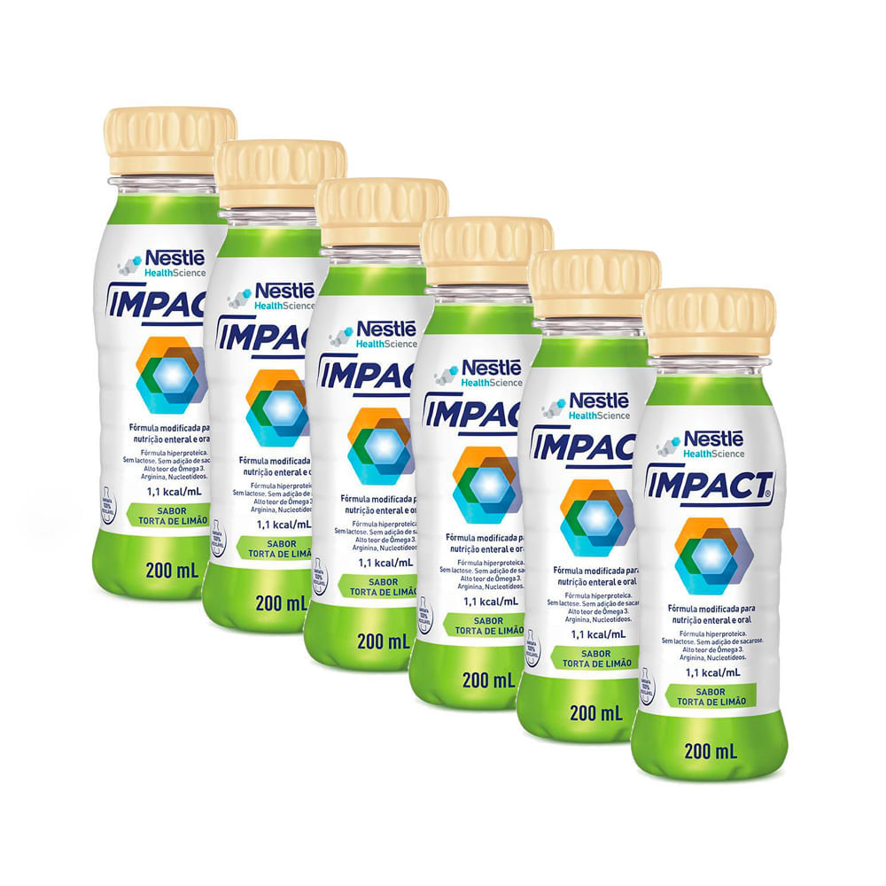 Kit 6 Impact Nutrição Enteral e Oral Torta de Limão 200ml