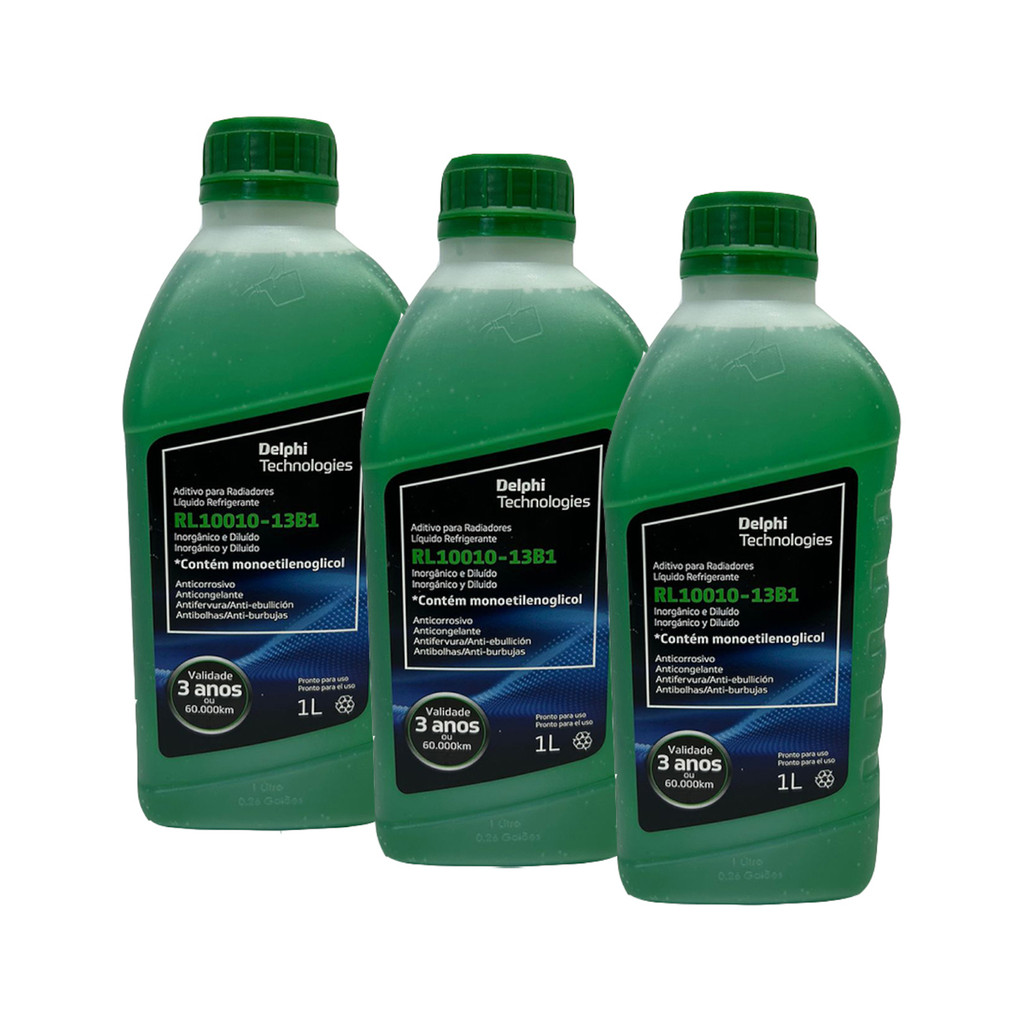 Kit 3l Aditivo De Radiador Diluído Verde Rl10010 Delphi