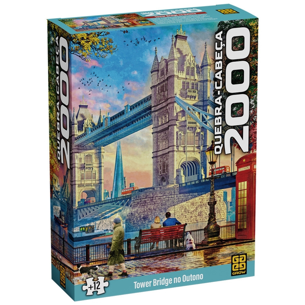 QUEBRA CABEÇA TOWER BRIDGE NO OUTONO 2000 PEÇAS GROW PUZZLE MESA PAISAGEM TURÍSTICO FAMÍLIA CRIANÇAS
