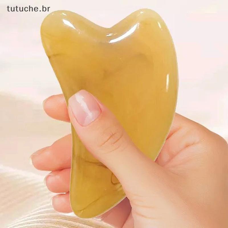 TU Conjunto De 2 Peças De Placa De Raspagem De Chifre De Boi Beleza Facial Rosto Olho Tendão Massagem Sti BR