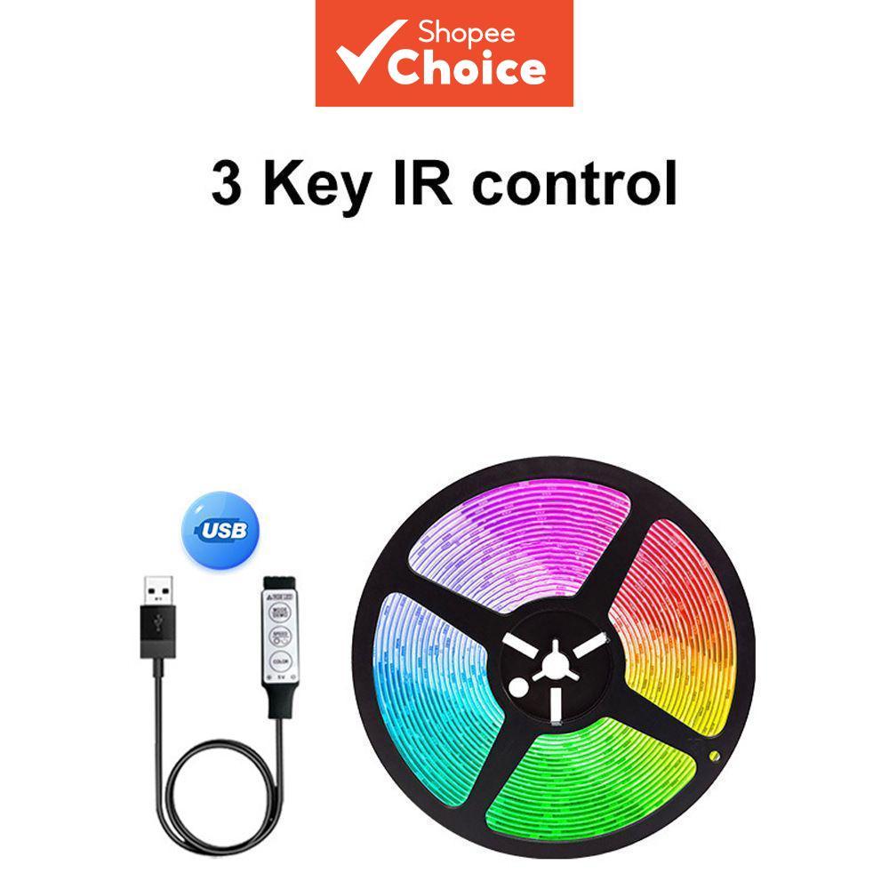 Fita de LED 5050 1M/2M/3M/4M/5M/10M/15M RGB 16 cores, mudança de cor, USB com controle remoto e Bluetooth, ideal para