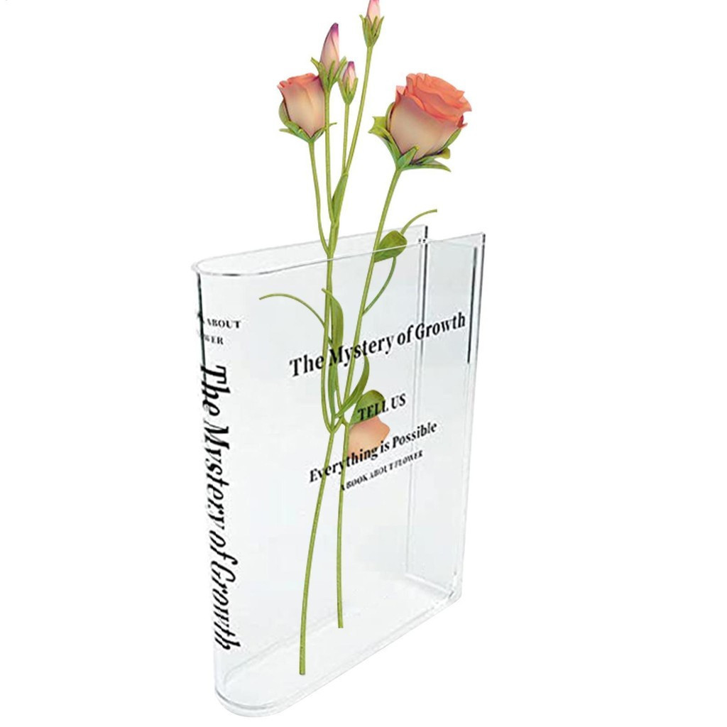 Vaso em formato de livro ZD56, lindo e elegante, feito de materiais acrílicos, adequado para decoração e decoração de ca
