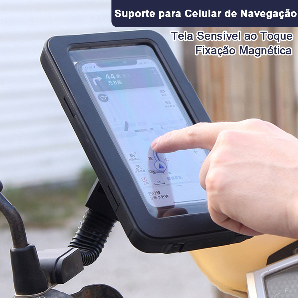 Suporte Universal para Telefone de Motocicleta/Bicicleta, Versão para Espelho Retrovisor e Versão para Guidão, Impermeáv