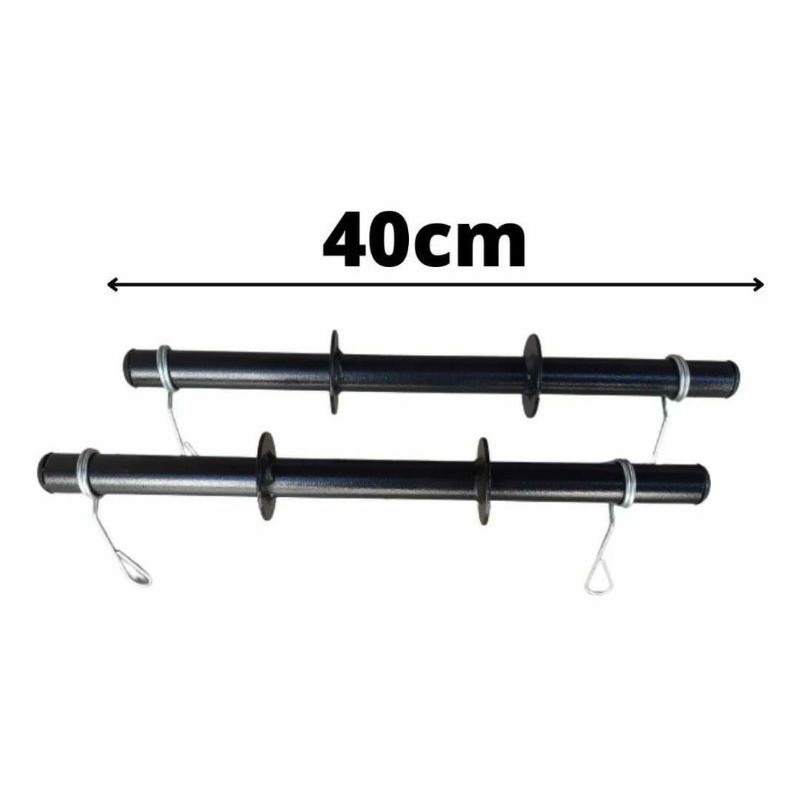 Kit 2 Barras Ocas 40cm para Halteres com Presilhas Musculação Academia Maromba Fitness 2026