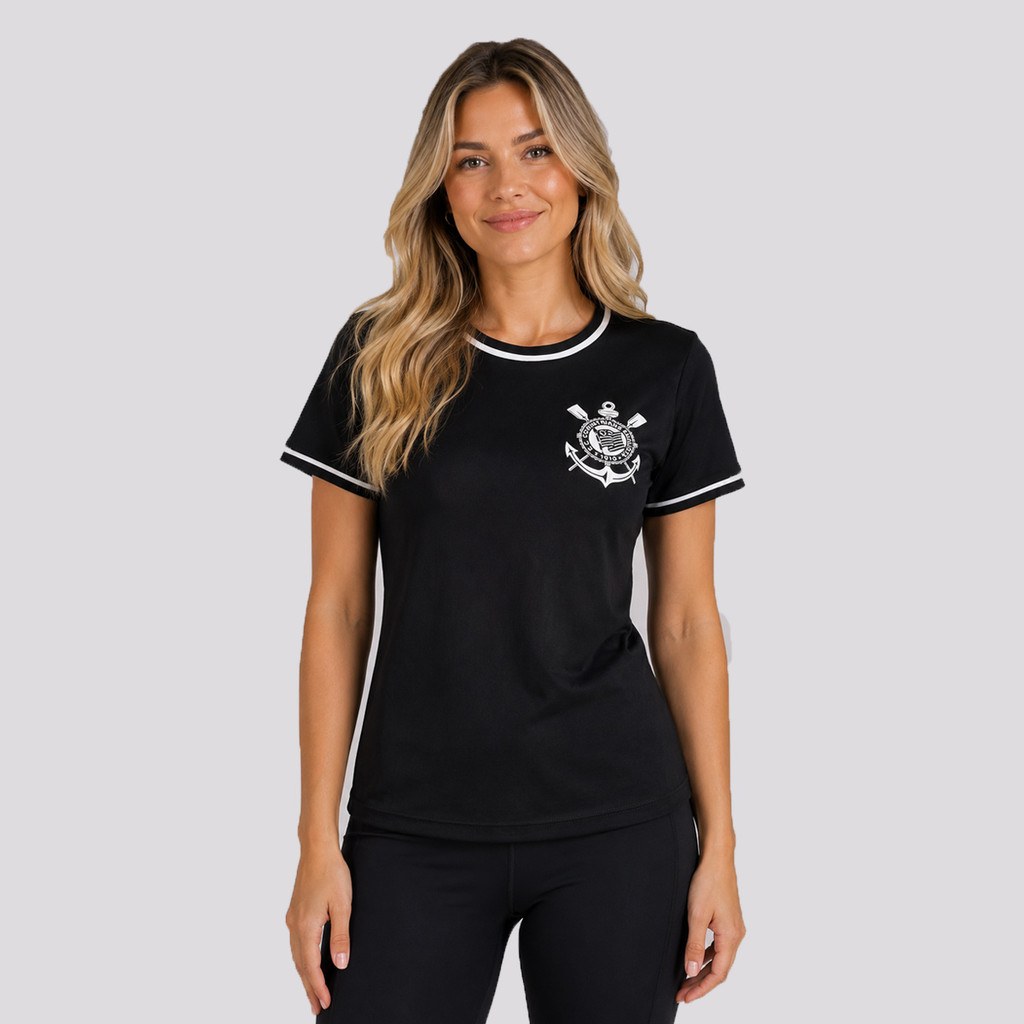 Camisa Corinthians Arte Feminina Preta