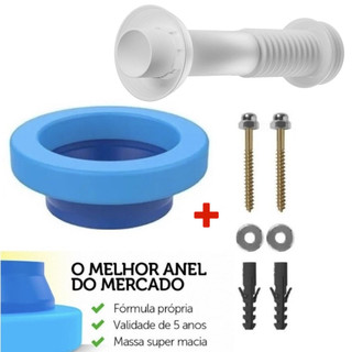 Anel De Vedação Vaso Sanitário C/Guia +2 Parafuso Castelo B10 +Tubo de Ligação para Privada C/Espude