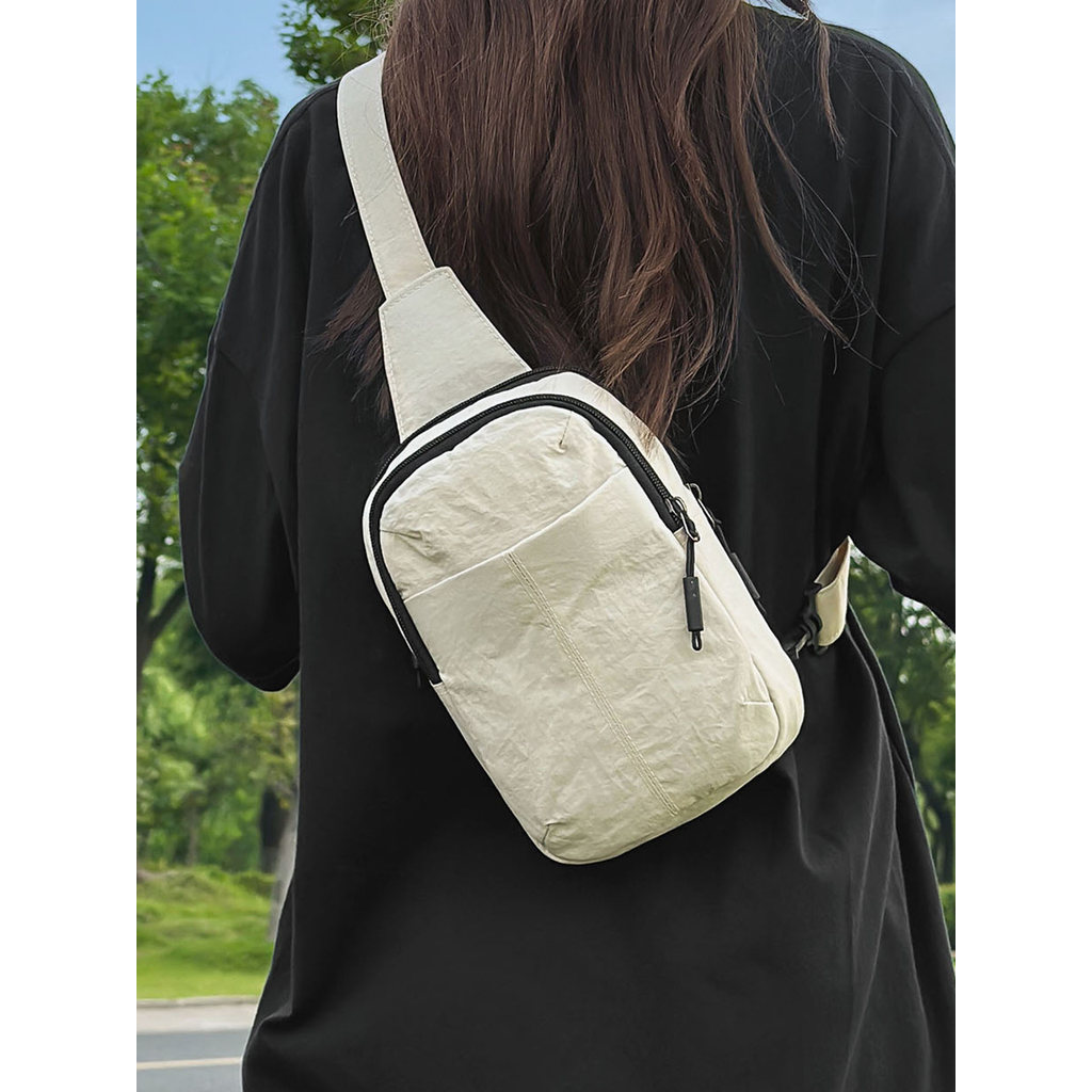 Bolsa de peito feminina simples bolsa mensageiro lazer esportes pequena mochila ciclismo ao ar livre leve bolsa de ombro