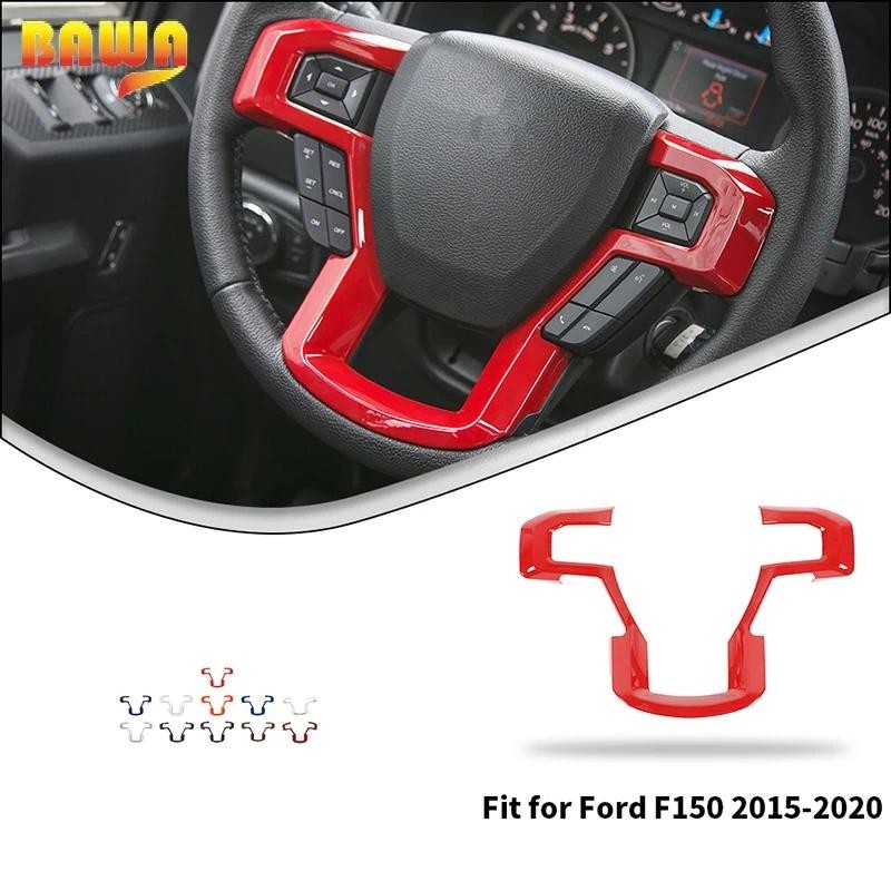 BAWA Decoração Do Volante Carro Adesivos Capa De Proteção Acessórios Interiores Para Ford F150 2015 2016 2017 2018 2019