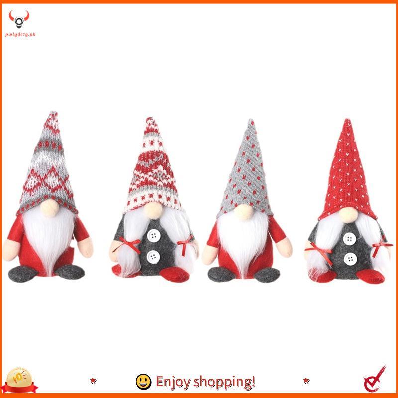 [edwiin77] 4 Peças Gnomos De Natal Presentes De Pelúcia Handamde Sueco Tomte Boneca Rena Gnome Colecionável Decorações D