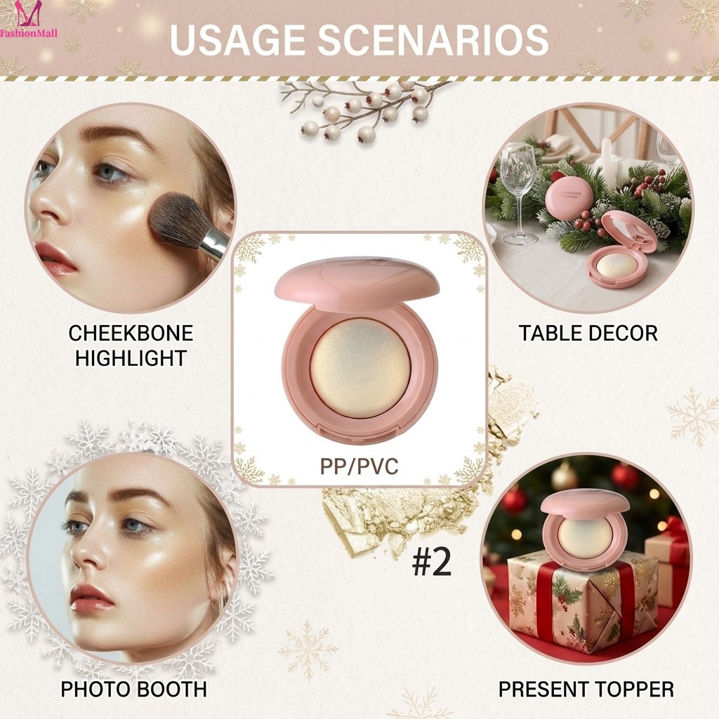 Paleta De Contorno Iluminador Facial Fino Brilho Natural Maquiagem Mineral