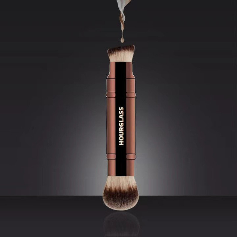 Pincel De Base Retrátil De Ponta Dupla HOURGLASS HG Capa Portátil De Cabelo De Fibra Não Come Pó De Maquiagem Sem Rastro
