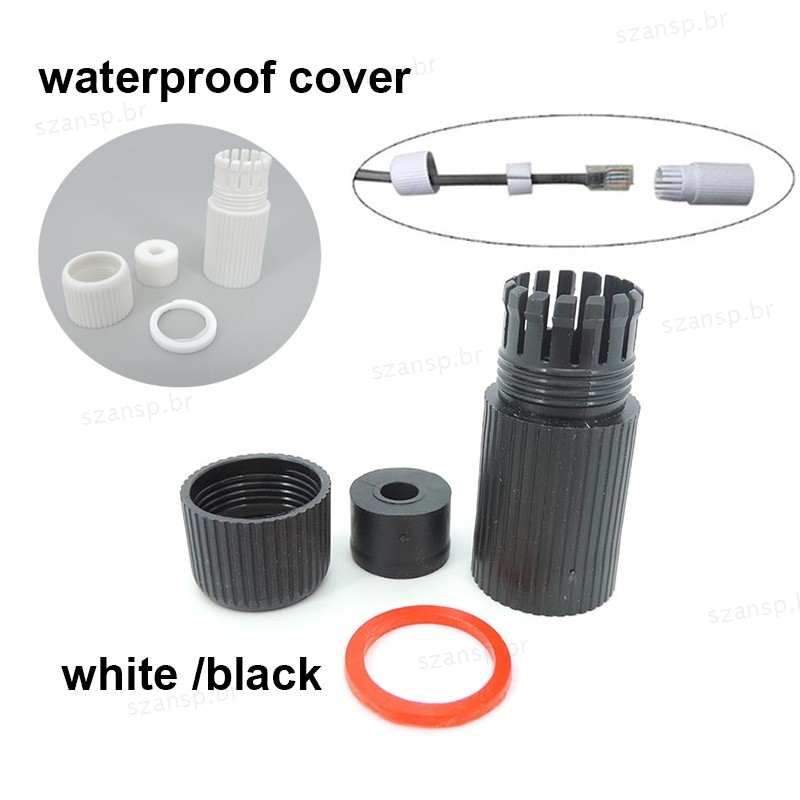 Branco Preto RJ45 À Prova Dwaterproof Água Conector Tampa Protetora Para Rede Ao Ar Livre poe Câmera IP Trança Cabo BRA1