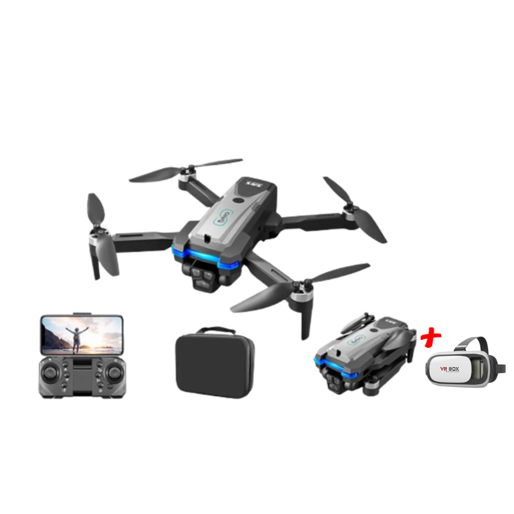 Drone S8S com Câmera Dual, Motor Brushless, Desvio de Obstáculos, 1 Bateria + Óculos VR