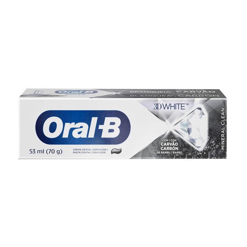 Kit com 5 cremes dentais Oral-B 3D White Carvão Mineral Clean 70g