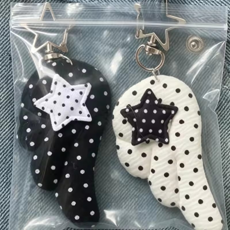 2/1 Unidade Y2K Wave Point Star Wings Chaveiro-Bukle-Para Mulheres E Meninas-Estilo INS Coreano-Decoração De Asa De Anjo