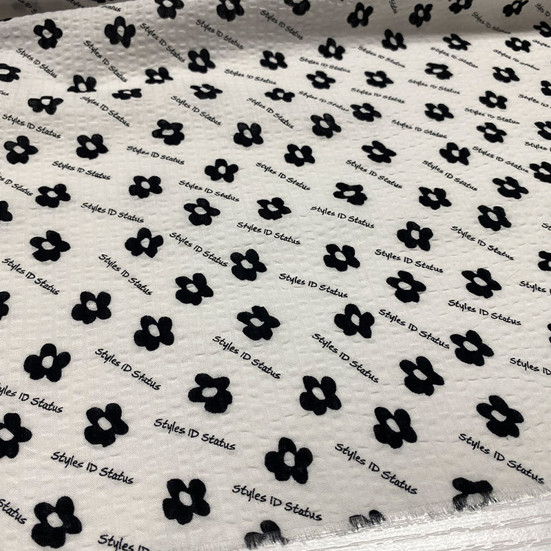 Importado algodão bolha algodão primavera verão fundo branco planta impresso camisa vestido roupas infantis tecido artes