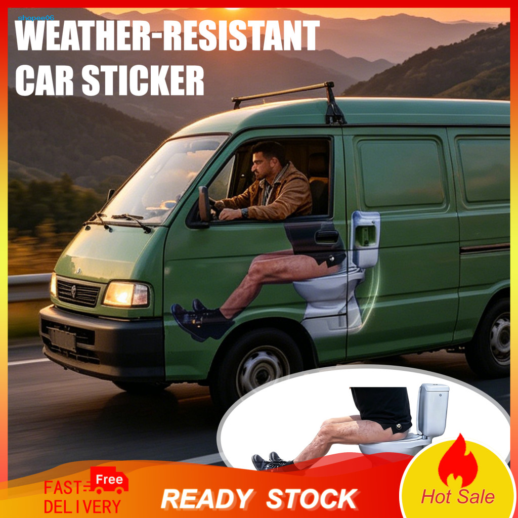 Sun-resistant Car Decal Decals Funny Toilet Theme Sticker Waterproof Bathroom Vinyl for Bumper Window Truck Suv Durable