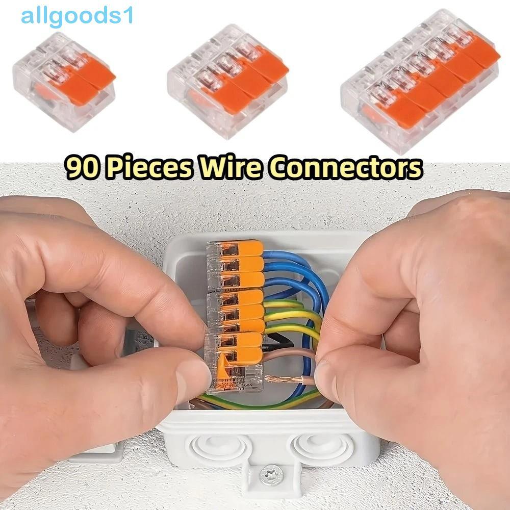 Pacote De Sortimento De Conectores De Fio ALLGOODS 90 PCS , Kit De Conector De Emenda Compacto De Conexão Rápida Push-in