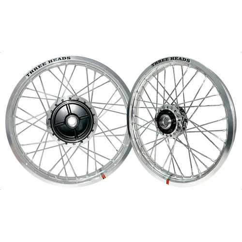 Par Roda Aro Calha Folha Jante Three Heads Alumínio Polido Titan Fan 150 Disco