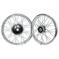 Par Roda Aro Calha Folha Jante Three Heads Alumínio Polido Titan Fan 150 Disco