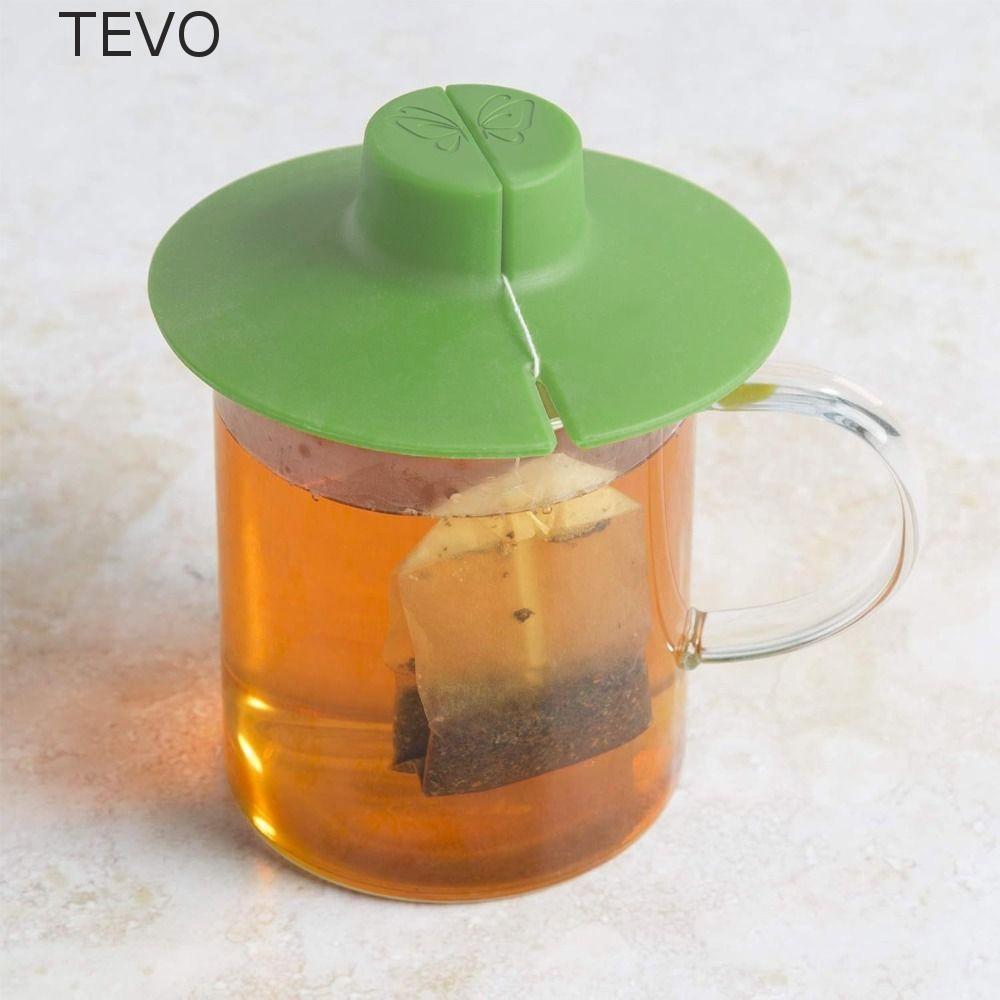 TEVO 2 Pcs Parceiro De Saquinhos De Chá , Tampa De Caneca 2 Em 1 Reutilizável , Silicone Com Alça , Espremedor Seguro Pa