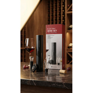 Abridor Vinho Saca Rolhas Elétrico Automático Recarregável Preto