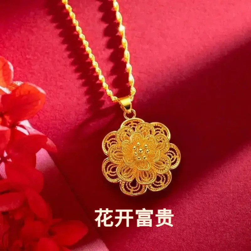 [B.Ling] Colar Blossoming Fortune Moda Flor Oca Adicionar Água Ripple Colar Tridimensional Conjunto de Flores Grandes Jo