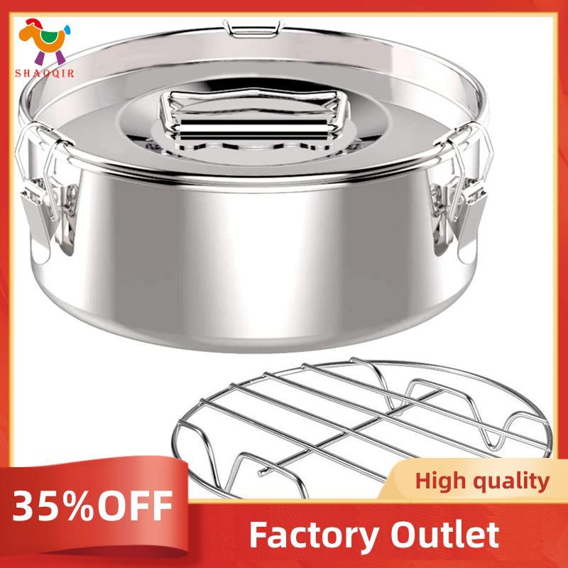 Molde De Panela De Flan , Moldes De Cerâmica Prateada De Aço Inoxidável , Com Tampa-Fabricante Para Pote De 6 Quartos