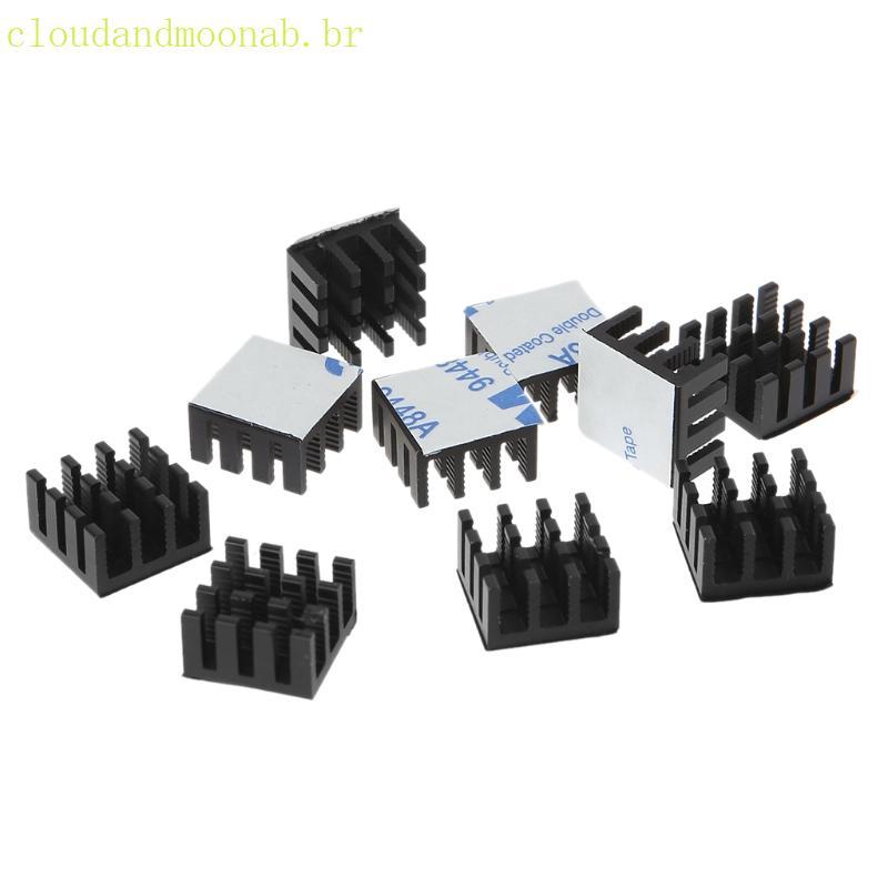 CLO 10 Peças 14x14x8mm Chipset Alumínio Dissipador Calor Radiador Aleta Resfriamento Para CPU LED Powe