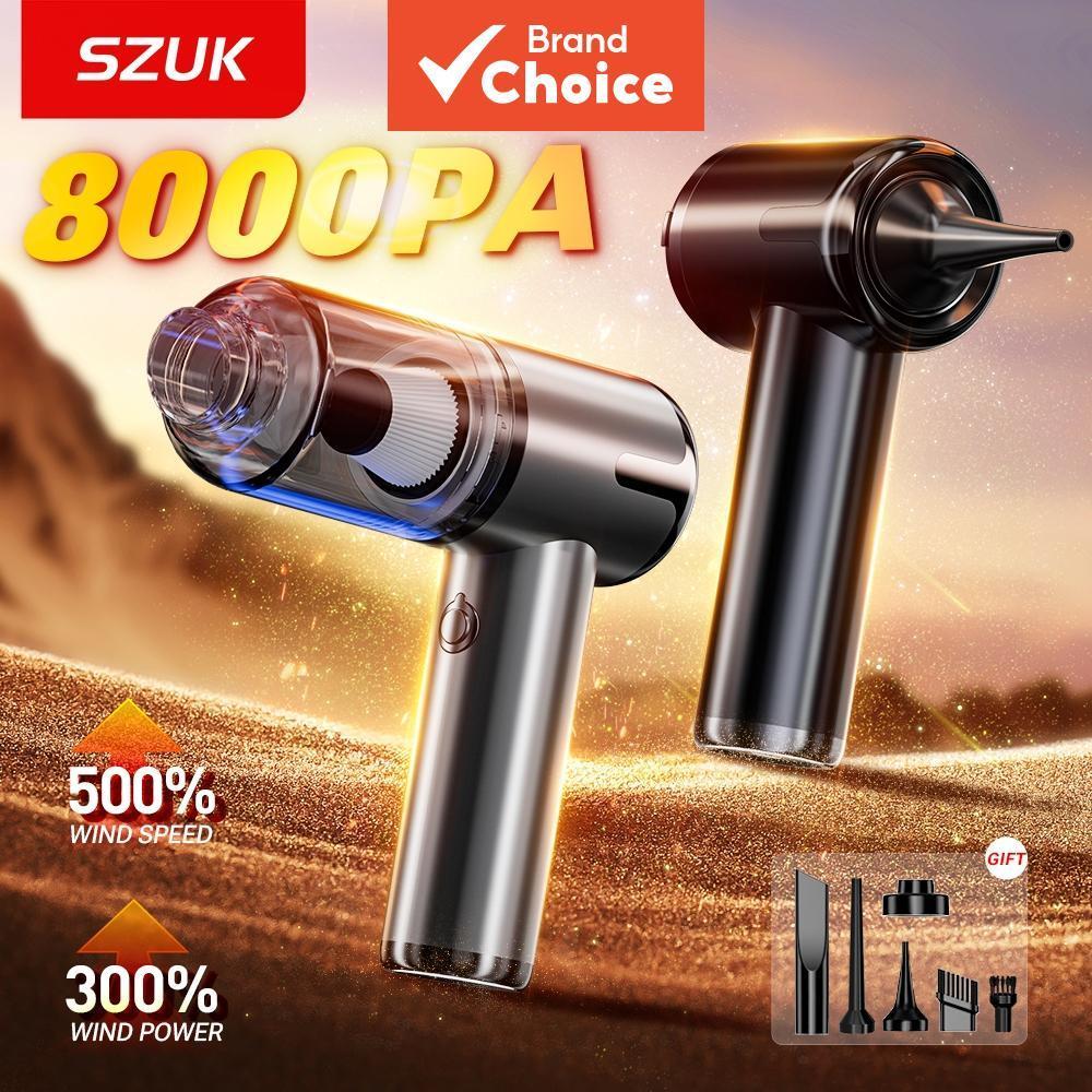 Aspirador de pó portátil sem fio 8000Pa SZUK 4 em 1, ideal para limpar pelos de animais e cantos do carro