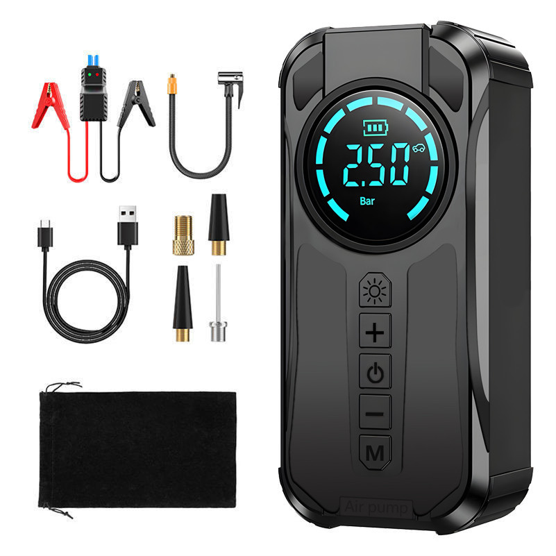 Auxiliar de Partida 150 PSI 10000mAh Portátil com Compressor de Ar Power Bank