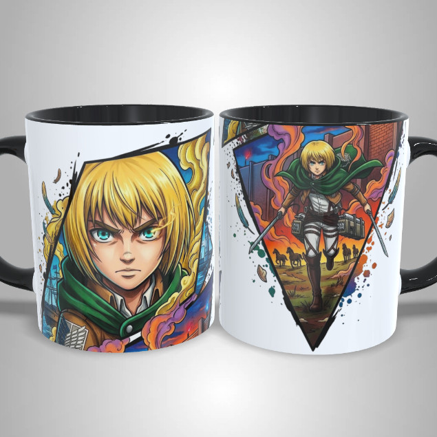 Caneca Armin Attack on Titan Shingeki no Kyojin Anime Design Exclusivo Presente Único
