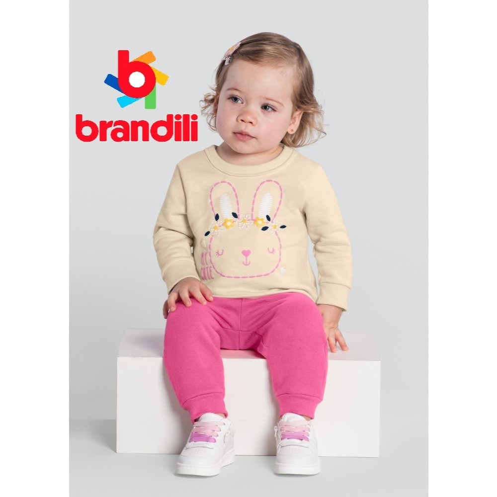 Conjunto moletom infantil menina Brandili Feminino Inverno Moletinho