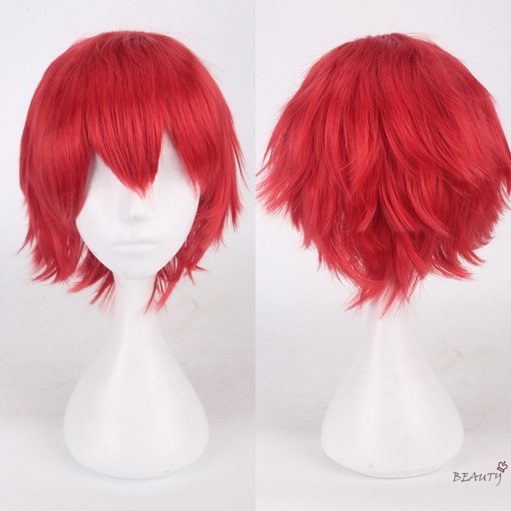 Peruca Cosplay Colorida De 30cm , De Fibra Crespo Em Camadas Fofas Para Danças Ou Festas Especiais