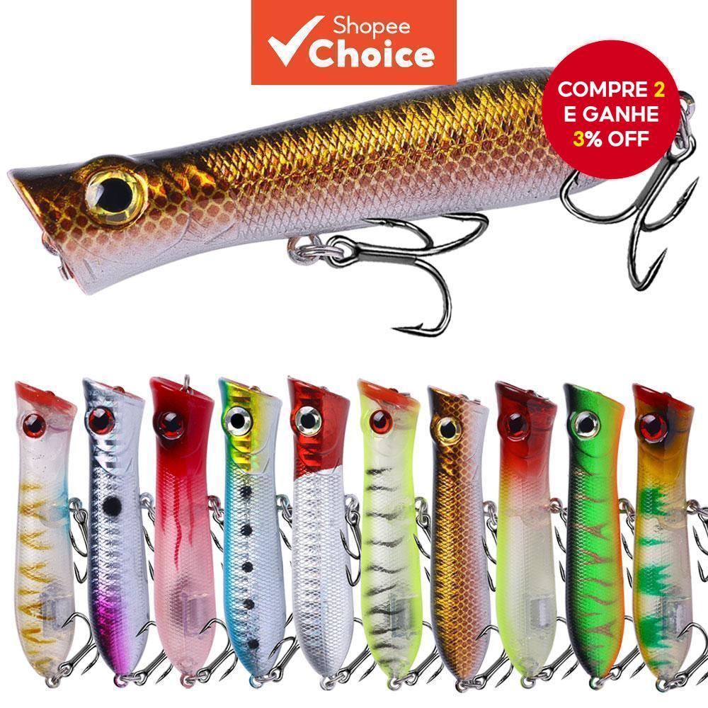 HENGJIA 1 Pcs Topwater Popper Wobblers Isca De Pesca De Plástico 8.3 Cm/10.7g Baixo Pike Carpa Crankbait Dura Artificial
