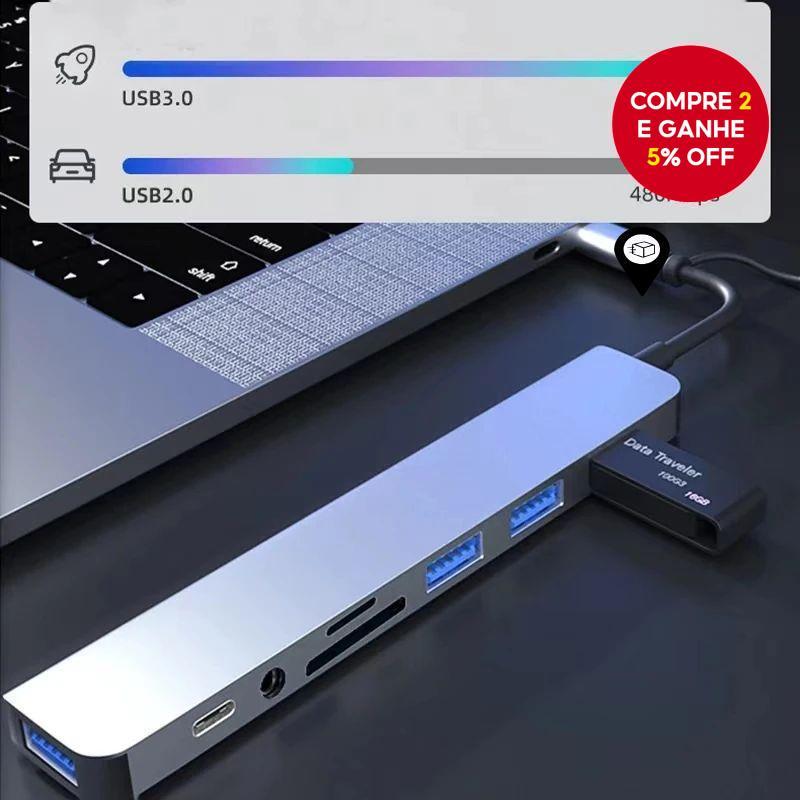 Hub USB 3.0 8 Em 2 Tipo C Docking Station 5Gbps Transmissão De Alta Velocidade Adaptador OTG Para Laptop